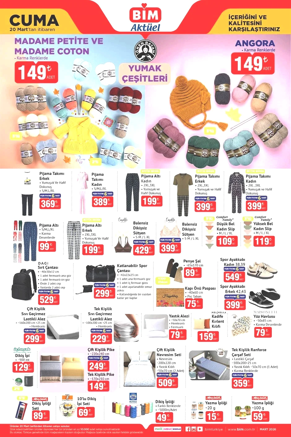 BİM AKTÜEL 20 MART 2026 KATALOĞU BİM AKTÜEL 20 MART 2026 KATALOĞU