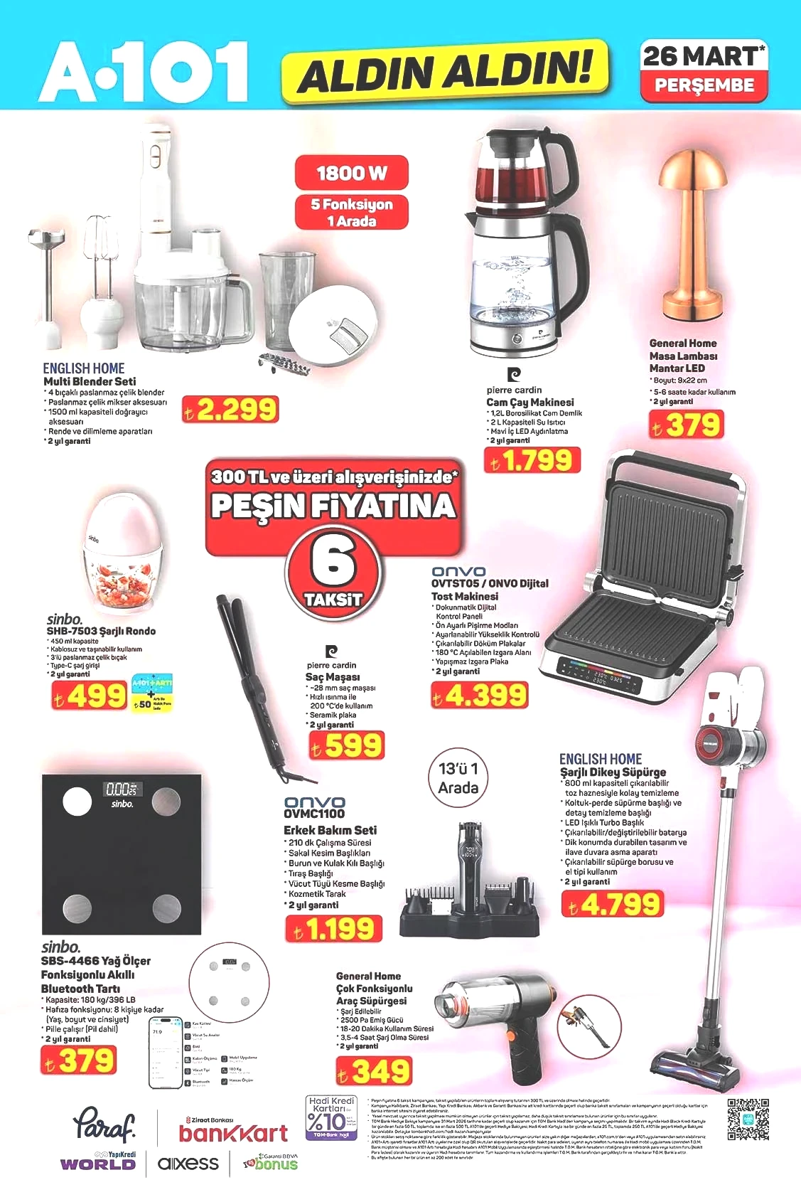 26 MART A101 ALDIN ALDIN AKTÜEL KATALOĞU